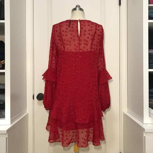 BCBG Metallic chiffon Mini dress SZ2-4 Holiday - Picture 2 of 7